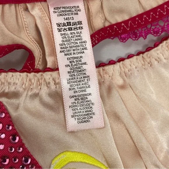 Agent Provocateur Bananarama Pink Silk Thong NWT - Picture 9 of 11